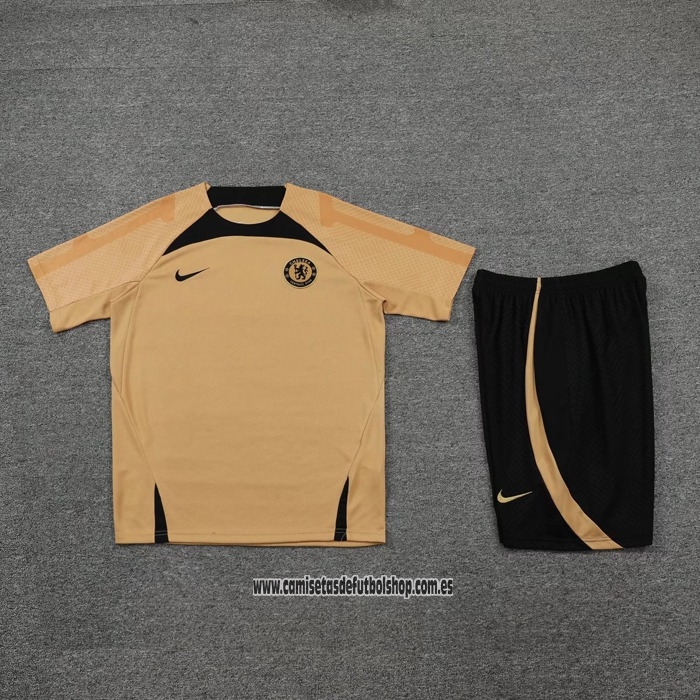 Chandal del Chelsea 22-23 Manga Corta Oro - Pantalon Corto
